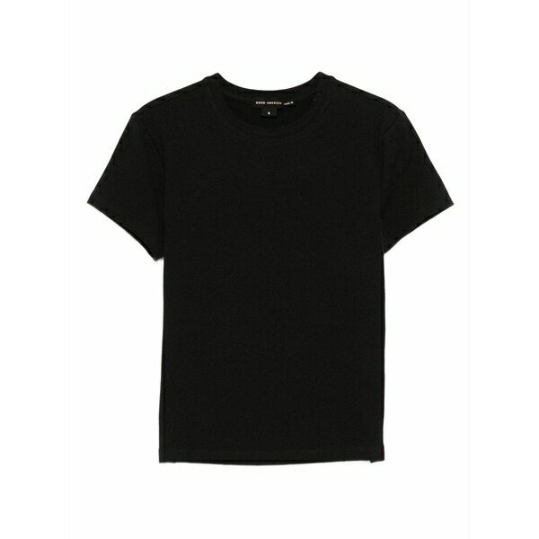 好ましいアメリカン レディース プルオーバー トップス Super stretch baby t-shirt Black