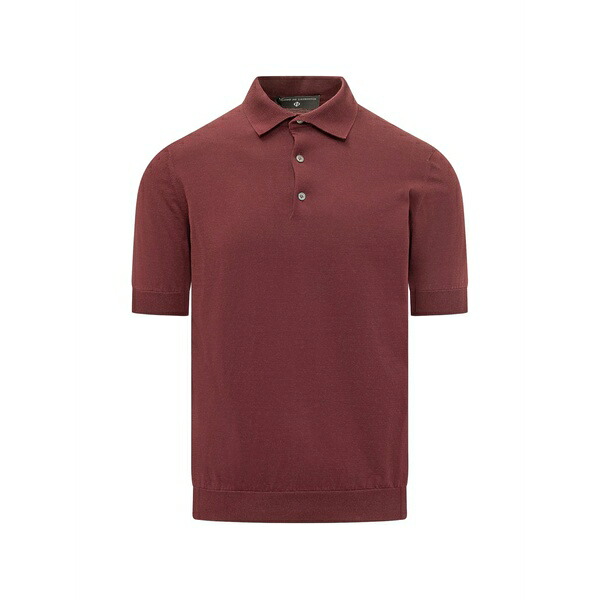 フィリッポ デ ラウレンティス メンズ スポーツシャツ トップス Short-sleeve crepe polo shirt Red