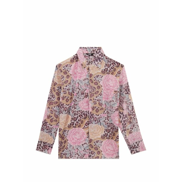 ジーシーディーエス メンズ ティーシャツ トップス Animal-print floral shirt Pink
