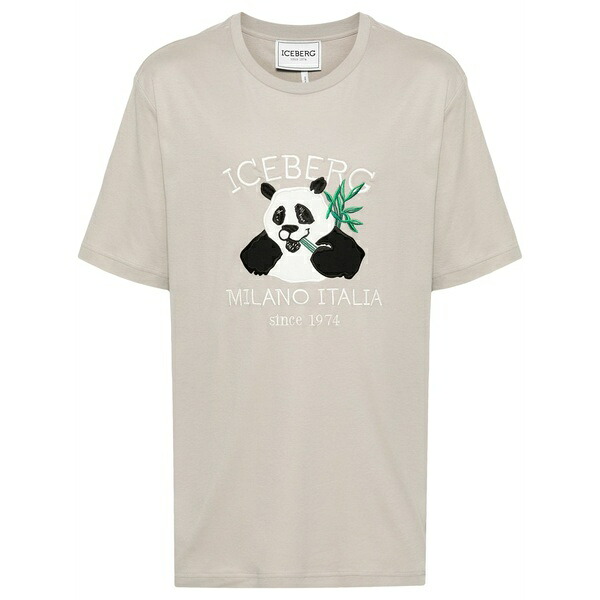アイスバーグレタス メンズ ティーシャツ トップス Embroidered-logo cotton t-shirt Grey