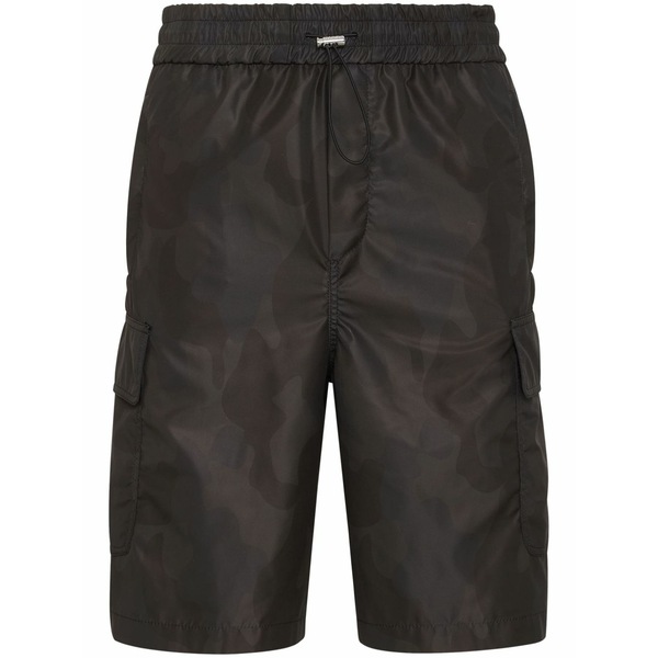 フィリップ飾り気の無い メンズ 心地好いズボン下 ボトムス Drawstring cargo shorts Black