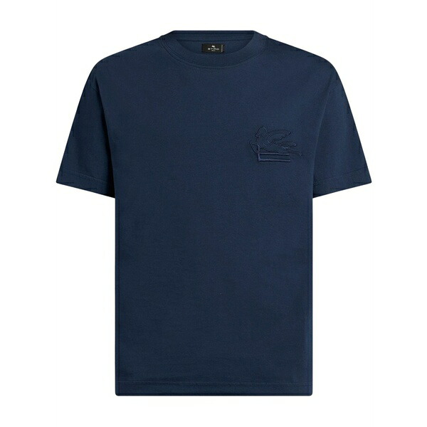 エトロ メンズ Tシャツ トップス Pegaso-embroidery t-shirt Blue|asty