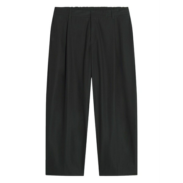 棲み家 稲荷 メンズ 心地好いズボン下 ボトムス Pleated-cotton trousers Black