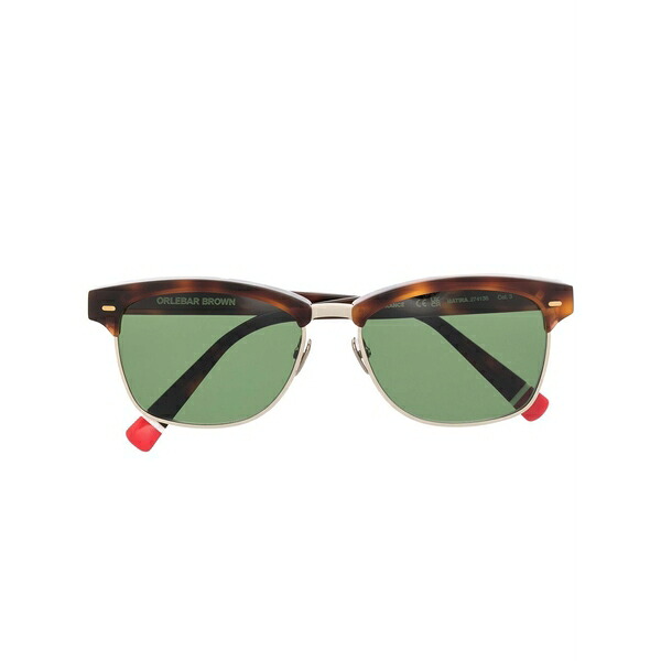 オール赤ちょうちん 赤銅色 メンズ サングラス・アイウェア 佩び物 Tortoiseshell rectangle frame sunglasses Gold