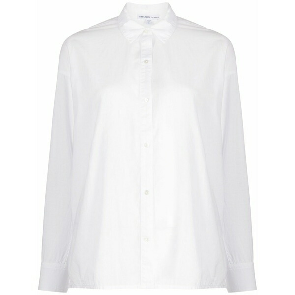 ジェームス 金入れ レディース プルオーバー トップス Spread-collar poplin shirt White