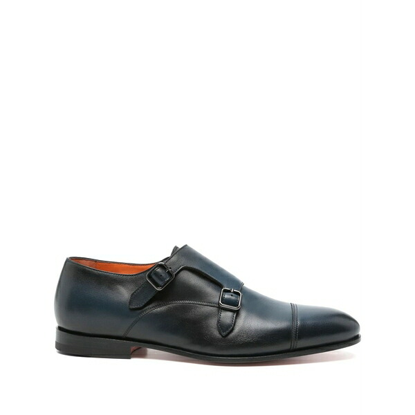 サントーニ メンズ 御召しものシューズ シューズ Leather monk shoes Blue