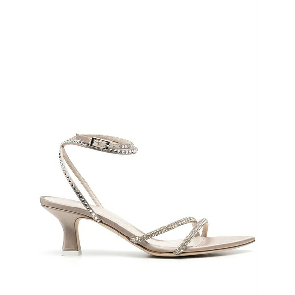 トロワジュイン レディース サンダル シューズ Crystal-embellished low-heel sandals Neutrals