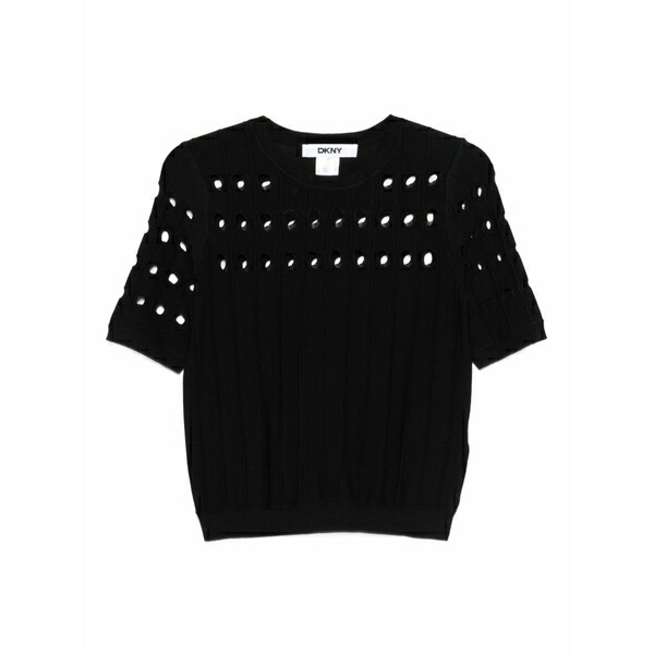 ダナ キャラン ニューヨーク州 レディース プルオーバー トップス Cut-out ribbed sweater Black