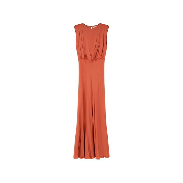 セミクチュール レディース 衣装 トップス Pleated sleeveless maxi dress Orange