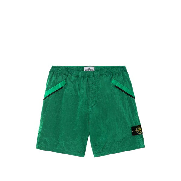 ストーンアイランド メンズ 心地よいズボン下 ボトムス Logo patch shorts Green