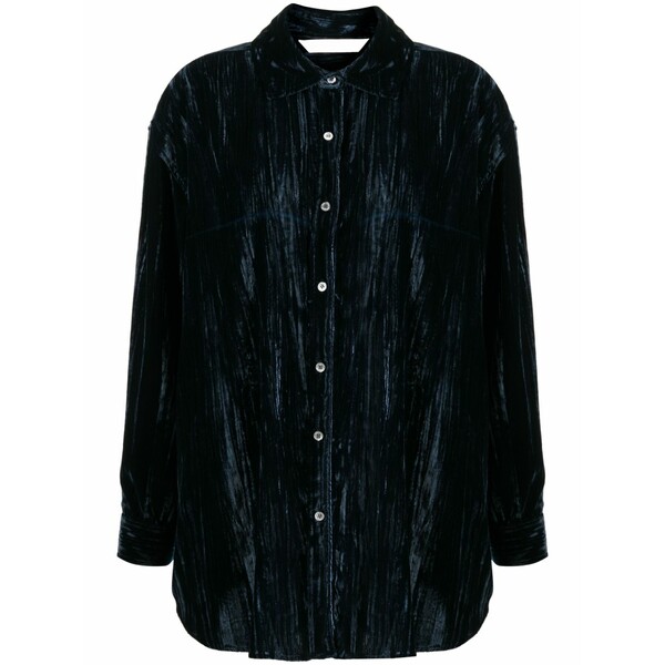 パーム・エンジェルス レディース プルオーバー トップス Velvet crinkled shirt  Blue