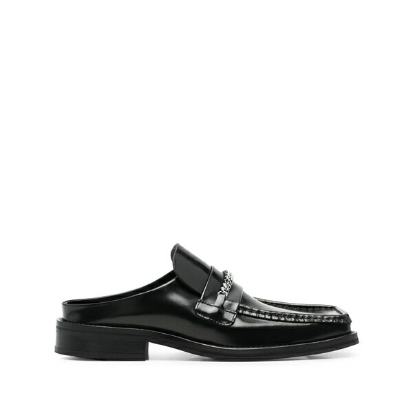 マーティン・サクラ色 レディース サンダル シューズ Square toe mules Black
