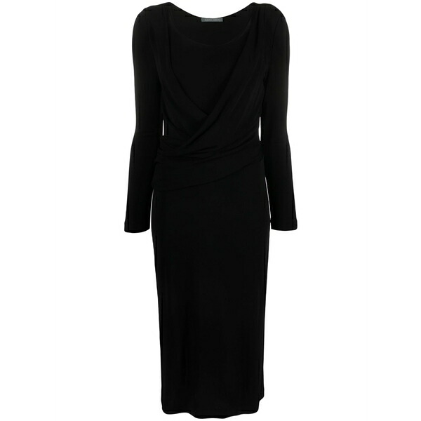 アルベルタ フェレッティ レディース 衣裳 トップス Round-neck draped MIDI dress Black