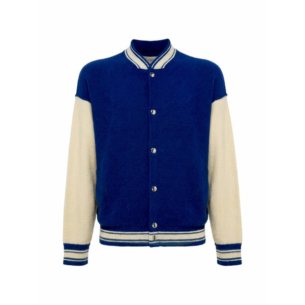 ラネウス メンズ 上衣＆上衣 アウター Knitted bomber jacket Blue