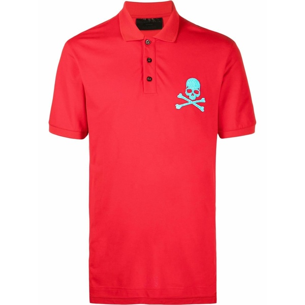 フィリップ飾り気の無い メンズ スポーツシャツ トップス Short sleeve polo shirt Red