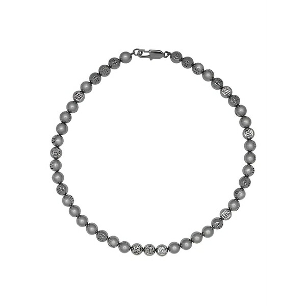 ミスビヘイブ メンズ 首飾り・チョー鉄道車両 付属物 Embossed ball logo chain necklace Grey