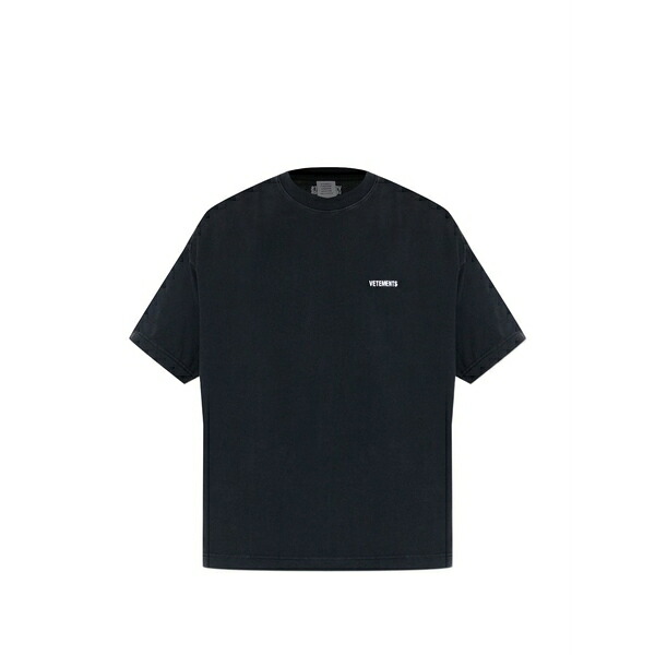 ヴェトモン メンズ ティーシャツ トップス Logo-embroidered t-shirt Black