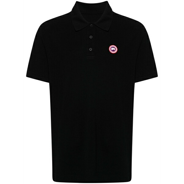 カナダグース メンズ スポーツシャツ トップス Logo-patch polo shirt Black