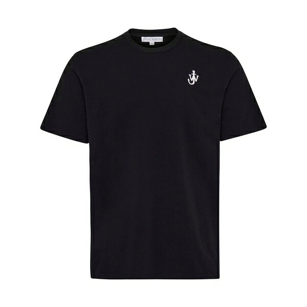 J.W.アンダーソン メンズ ティーシャツ トップス Anchor-embroidered t-shirt Black