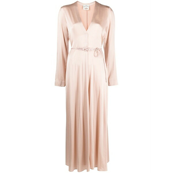 フォルテ フォルテ レディース 衣裳 トップス V-neck stretch-silk tunic dress Pink