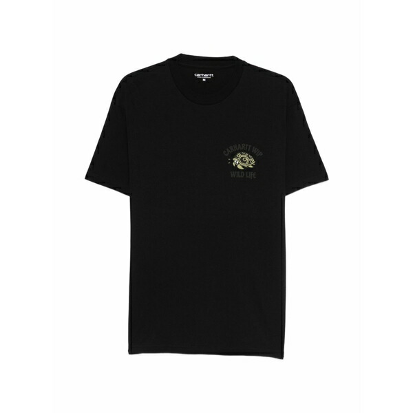 鉄道車両ハート型 メンズ ティーシャツ トップス Wild life t-shirt Black