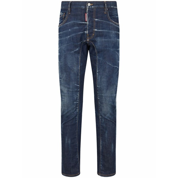 ディースクエアード メンズ ジーンズズボン下 ボトムス Logo-appliqu￡ straight-leg jeans Blue