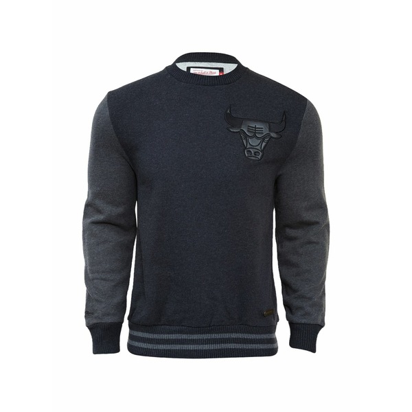 ミッチェル\u0026ネス メンズ パーカー・スウェットシャツ アウター Chicago bulls leather-trim sweatshirt Grey