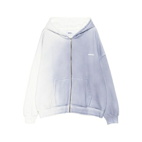 ボン犀 メンズ パーカー・スウェットシャツ アウター Ombr￡-effect zip-up hoodie Blue
