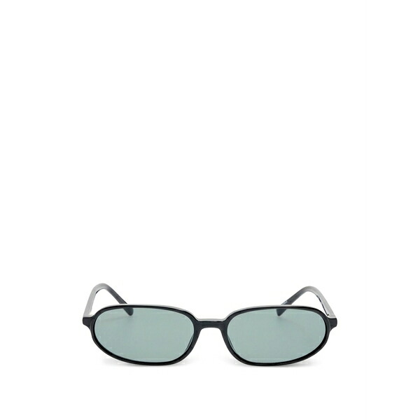 ジャクエムス メンズ サングラス・アイウェア 付属物 Logo-plaque oval-frame sunglasses Black