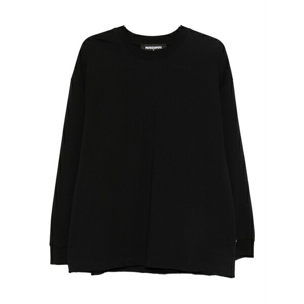 パトリツィア ペペ メンズ プルオーバー トップス Cotton sweatshirt Black