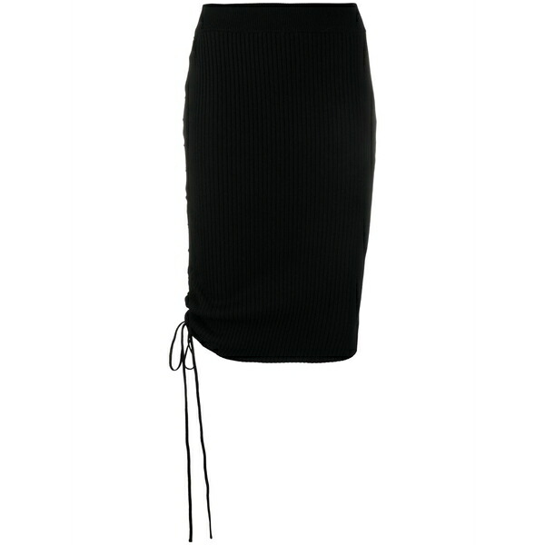 象牙色 レディース スコート ボトムス Drawstring-detailed MIDI skirt Black