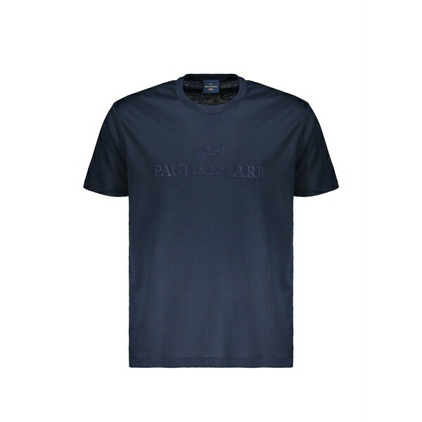 ポールアンドシャーク メンズ Tシャツ トップス Logo-embroidered t-shirt Blue|asty
