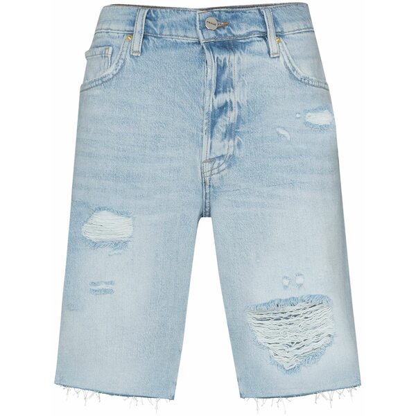 ひな形 レディース ジーンズズボン下 ボトムス Le slouch distressed bermuda shorts Blue