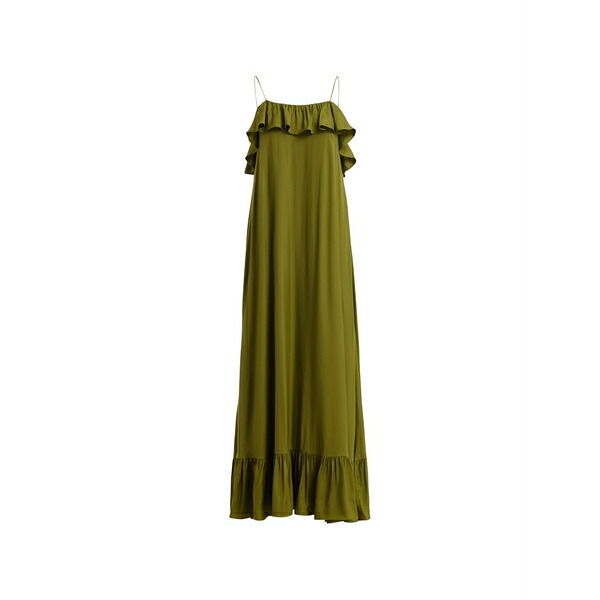 エッセンシャルアントワープ レディース 衣裳 トップス Ruffled-neck maxi dress Green