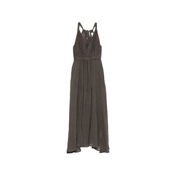 １２０％リノ レディース 衣裳 トップス Halterneck pleated maxi dress Brown
