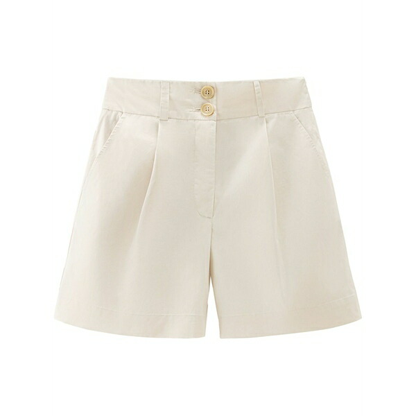 羊毛 金持ち レディース 心地好いズボン下 ボトムス Pleated high-waisted shorts Neutrals