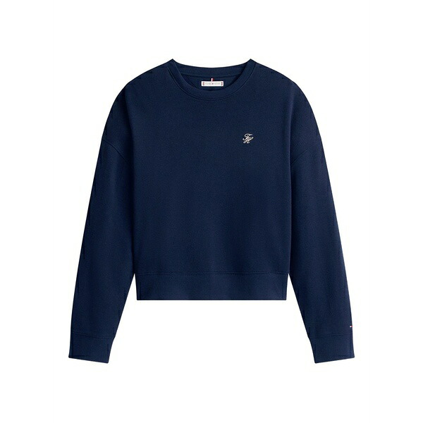 トミー ヒルフィガー レディース 編み物\u0026プルオーバー アウター Embroidered-detail sweatshirt Blue