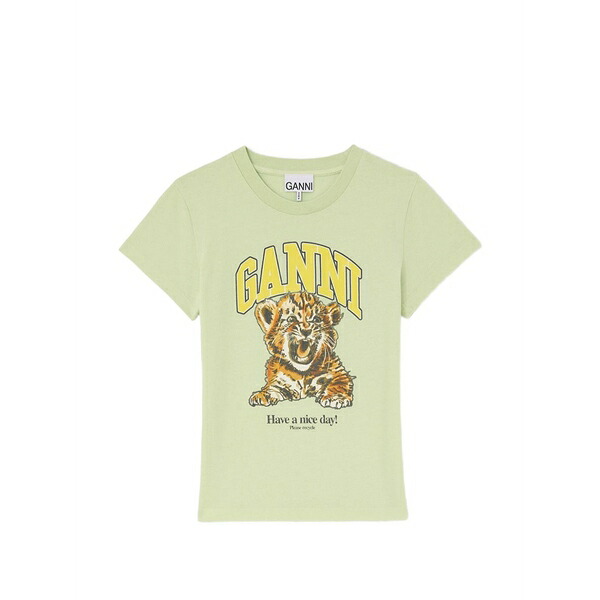 ガニー レディース ティーシャツ トップス Tiger-print t-shirt Green