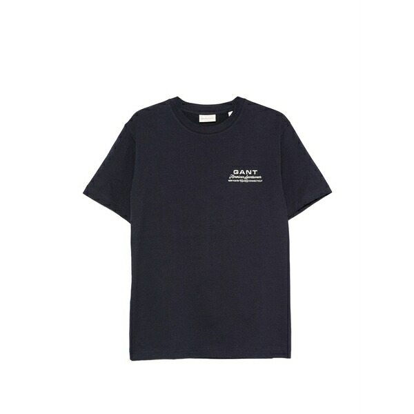 ガント メンズ ティーシャツ トップス Logo-embroidered t-shirt Blue