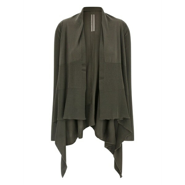 リックオウエンス レディース ジレー アウター Ribbed wrap cardigan Green