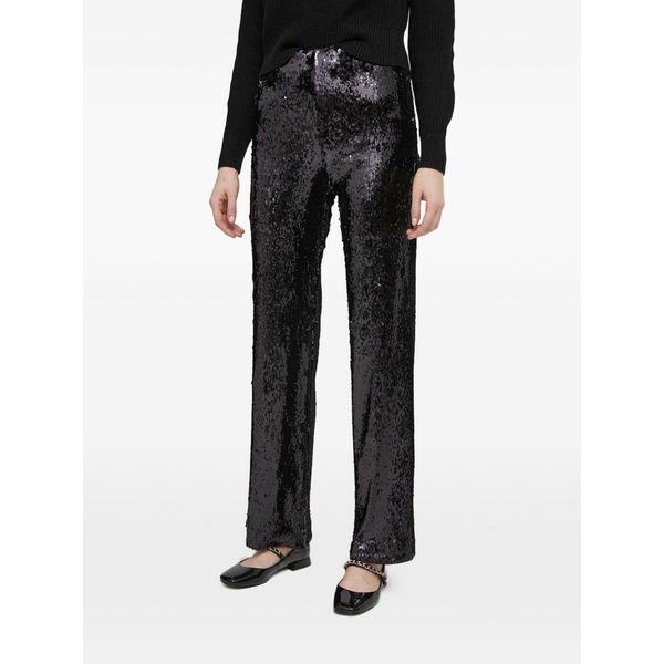 ベネトン  レディース 心地よいズボン下 ボトムス Sequin-embellishment trousers Black