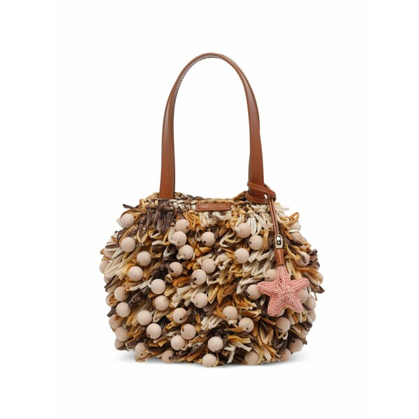 アクアズーラ レディース クラッチペダル御徒面子 御徒面子 Wood pom-pom clutch bag Neutrals