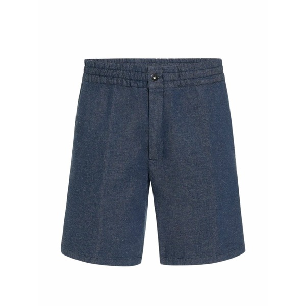 パウロペコラ メンズ 心地好いズボン下 ボトムス Elasticated-waistband cotton-blend shorts Blue