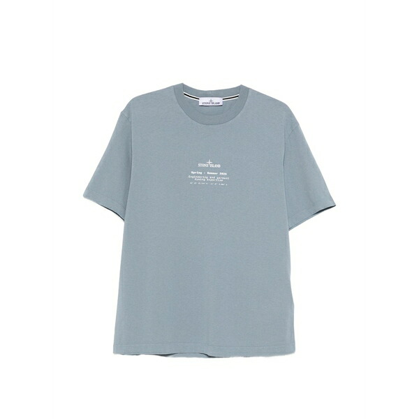 ストーンアイランド メンズ プルオーバー トップス Compass-motif t-shirt Blue