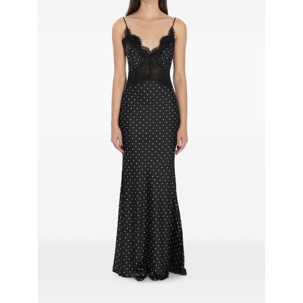 セルフ・ポートレイト レディース 衣裳 トップス Polka-dot lace maxi dress Black