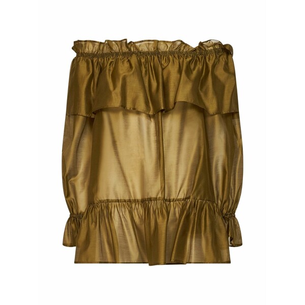 ブランカ ヴィータ レディース プルオーバー トップス Ruffled off-the-shoulder blouse Yellow