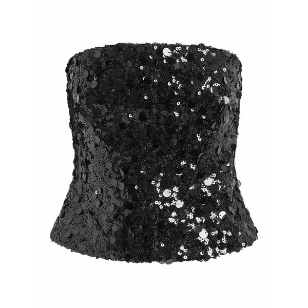 シックス青二才・アーリントン レディース カットソー トップス Sequin anieri top Black