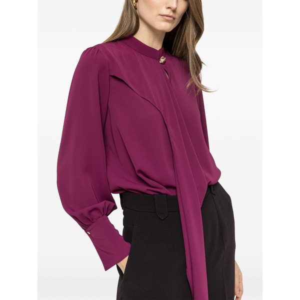 ニッサ レディース プルオーバー トップス Draped chiffon blouse Purple