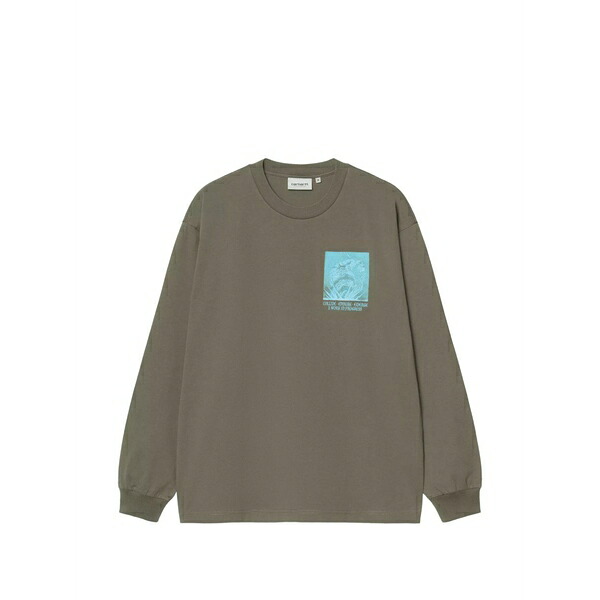 鉄道車両ハート形 メンズ ティーシャツ トップス Emerge long-sleeve graphic t-shirt Green