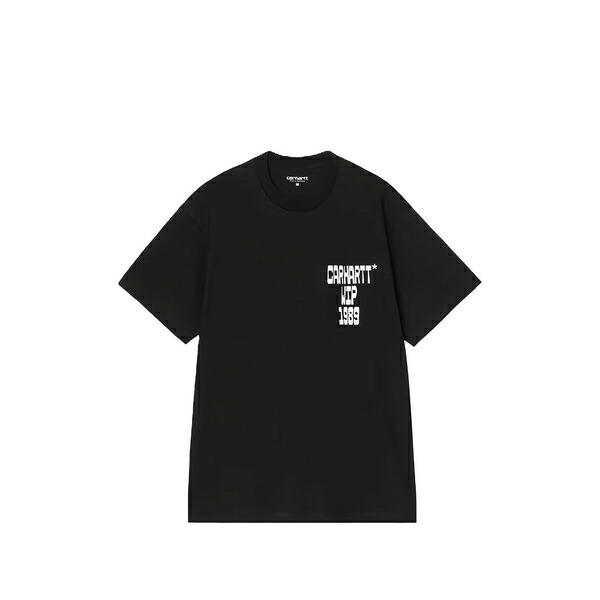 鉄道車両ハート型 メンズ ティーシャツ トップス S/s blocks printed t-shirt Black